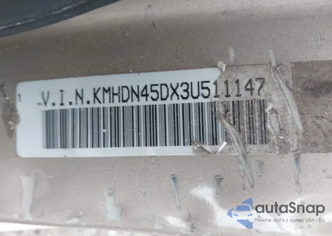 2003 Hyundai Elantra Gls/Gt из США, поврежденный, VIN KMHDN45DX3U511147